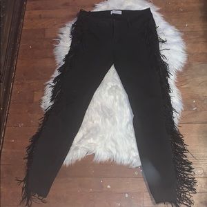 Black Fringe Jeans